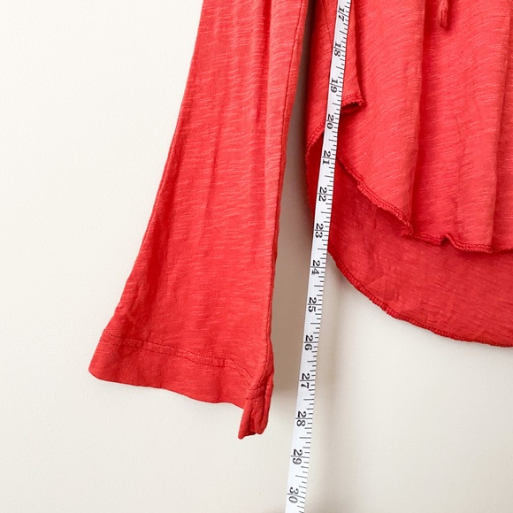 Bobi Red Long Sleeve Tee With Hood Size Small - Picture 4 of 6